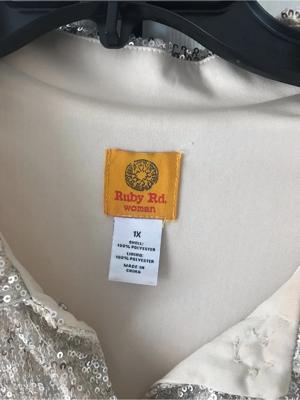 Ruby Rd. Sequin Button-Up Top Size 1X - Picture 5 of 5